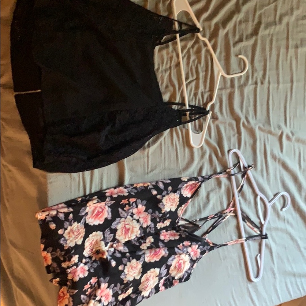 Black Tank top and Floral Tank Top
